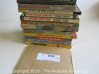 Collection of books including authors Vladimir Nabokov, Philip Wylie, Hiller, James M. Cain, Chandler, Dell, Steinbeck, Raymond Radiquet, Stewart Sterling, Dennis Lynds, Erskine Caldwell, Gerald Manley Hopkins, W. Somerset Mougham, Sherwood Anderson and MIK