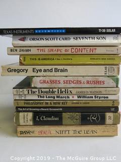 Collection of books by Orson Scott Card, Ben Shahn, Max J. Herzberg, Gregory, Robert Graves and Shea