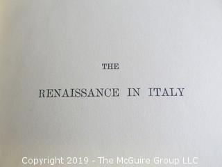 Book: "The Renaissance in Italy"; (taken from the work of John Addington Symonds by Lt. Colonel Alfred Pearsons); London