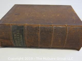 Leather Bound American Dictionary of the English Language; by Noah Webster; 1854; published by George and Charles Merriam; Springfield, MA