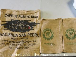 (3) Burlap Coffee Bags