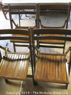 (4) Folding Wooden Chairs 