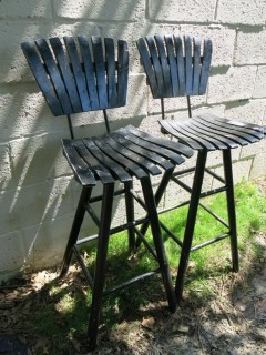 Pair of M-C swivel bar stools 