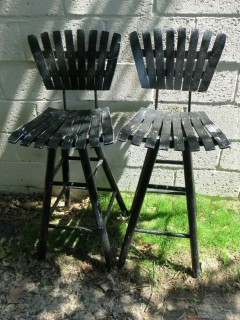 Pair of M-C swivel bar stools 