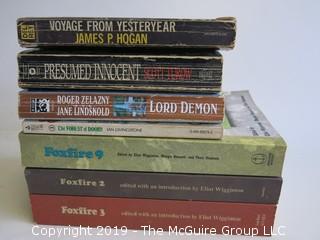 Collection of books including authors Turow, Livingstone, Hogan and Lord Demon 