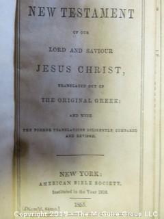 (3) Books: "The Man Without a Country" by Edward Everett Hale, Little Leather Library; New York; New Testament, 1865; "The Everlasting Gospel; published by Sanborn & Carter, Portland, ME., 1843