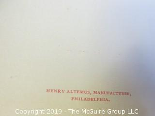 (4) Books: "Walden", by Henry D. Thoreau; copyright 1910 by Thomas Y. Crowell and Co.; "Treasure Island" by Robert Lewis Stephenson, published by Henry Altemus, Philadelphia; "Murders of The Rue Morgue" by Edgar Allen Poe,  printed and bound by Trow's, New York and published by John W. Lovell Co., New York;  "The Age of Fable" by Thomas Bulfinch, published by S. W. Titlon, Boston; 1881