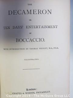 Book: "The Decameron or Ten Days of Entertainment of Boccaccio; Illustrated", published by Chatto and Windus, London