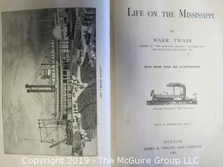 Leather Book: "Life on the Mississippi" by Mark Twain; published by James R. Osgood and Co.; Boston; 1883