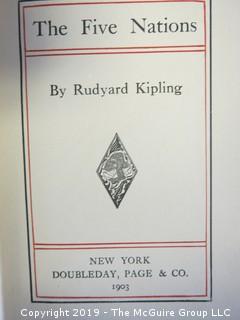 (5) Books by Rudyard Kipling: "The Naulahka: A Story of West and East"; "Rewards and Fairies"; "Stalky & Co."; "The Five Nations"; "Actions and Reactions".