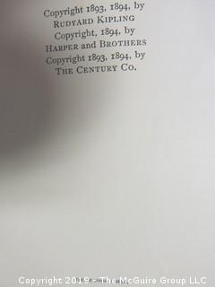 (4) Books: "The Jungle Book" by Rudyard Kipling, published by The Century Co', New York, 1894 (Fifteenth Thousand); "The Two Jungle Books"  by Rudyard Kipling with illustrations", published by Macmillan and Co., London, 1924 (leather);  "The Tragedies of Euripides", Vol.I, published by Harper and  Brothers; 1884; "Early Poems" by James Russell Lowell, published by John B. Alden, 1887, New York