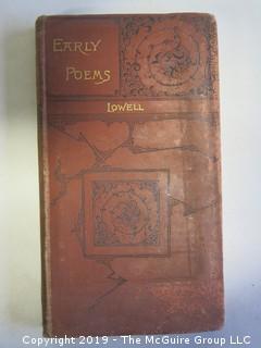 (4) Books: "The Jungle Book" by Rudyard Kipling, published by The Century Co', New York, 1894 (Fifteenth Thousand); "The Two Jungle Books"  by Rudyard Kipling with illustrations", published by Macmillan and Co., London, 1924 (leather);  "The Tragedies of Euripides", Vol.I, published by Harper and  Brothers; 1884; "Early Poems" by James Russell Lowell, published by John B. Alden, 1887, New York