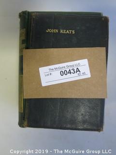 (5) Books including leather bound volume of Poems by John Keats