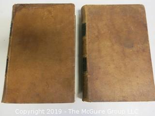 (2) Leather Bound Volumes:  "Ancient History of the Egyptians, Carthaginians, Assyrians, Babylonians,  Meds and Persians, Grecians and Macedonians" by Charles Rollin, published by Applegate and Co., Cincinnati, 1860