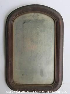 Antique wood framed wall miirror with original glass; 16 x 24"