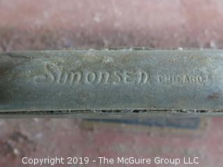 Vintage Simonsen Metal Tool Box filled with fishing gear