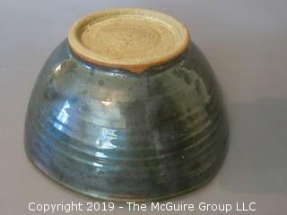 Glazed art pottery bowl; 8 1/2" diameter