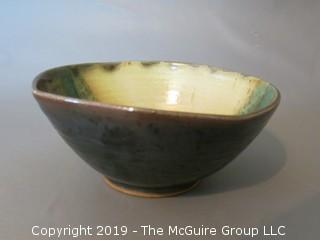 Glazed art pottery bowl; 8 1/2" diameter