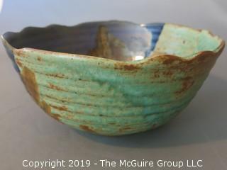 Glazed Art Pottery Bowl; marked on base; 8" diameter at rim (Description Altered 6.11 @ 5:10pm ET)