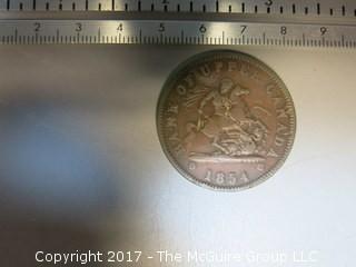 1854 Coin; Bank of Upper Canada 