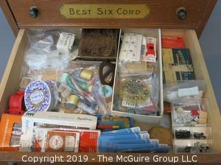 (4) Drawer Spool Cabinet; including contents; 15 1/2" x 15 1/2" 21 1/2"