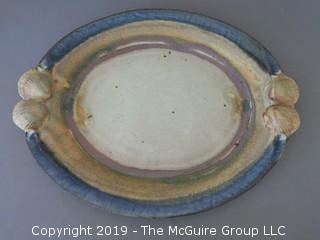 Glazed Art Pottery Tray; marked on base