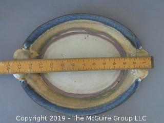 Glazed Art Pottery Tray; marked on base