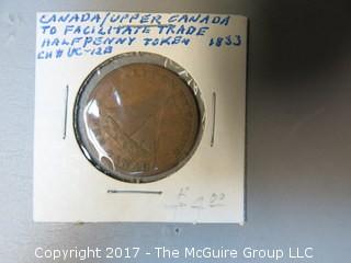 1833 Upper Canada Half-Penny Coin