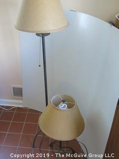 Pair of Metal Lamps with Shades