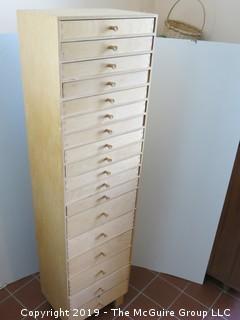 Wooden Craft Cabinet; 13 1/2" x 10" x 51"T