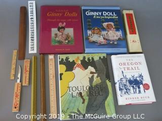 Eclectic collection of doll reference books, art books, etc. 