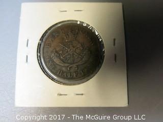 1850 Bank of Canada Half-Penny Token