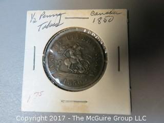 1850 Bank of Canada Half-Penny Token