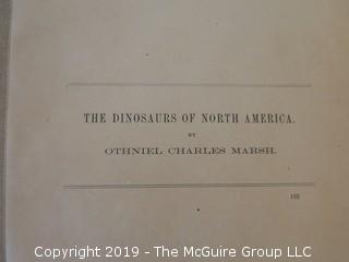 Book Title: The Dinosaurs of North America" by Othniel Charles Marsh; published by the U.S. Geological Society; 16th Annual Report; 1896