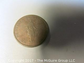 1837 Lower Canada Bank Token; half penny