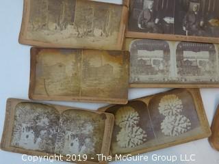 Stereoscope and collection of cards including the U.S.S. Maine