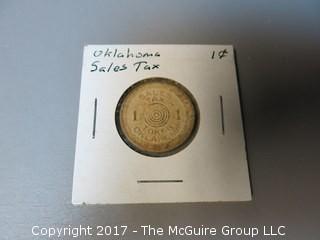 Collection of 9 tokens including Telephone Co. and Sales Tax