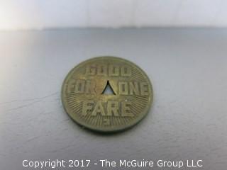 Collection of 48 U.S. Transit Tokens: Trains, Streetcars, City Buses, Underground Trains, Metro and Ferries