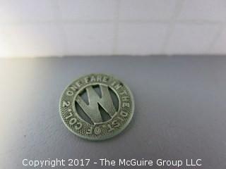 Collection of 48 U.S. Transit Tokens: Trains, Streetcars, City Buses, Underground Trains, Metro and Ferries