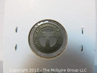 Collection of 48 U.S. Transit Tokens: Trains, Streetcars, City Buses, Underground Trains, Metro and Ferries