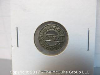 Collection of 48 U.S. Transit Tokens: Trains, Streetcars, City Buses, Underground Trains, Metro and Ferries