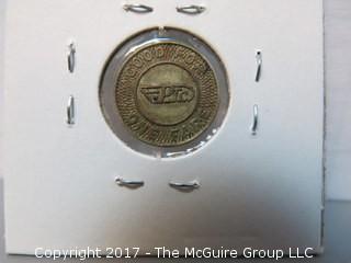 Collection of 48 U.S. Transit Tokens: Trains, Streetcars, City Buses, Underground Trains, Metro and Ferries