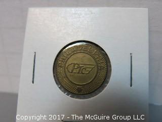 Collection of 48 U.S. Transit Tokens: Trains, Streetcars, City Buses, Underground Trains, Metro and Ferries