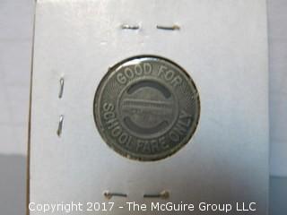 Collection of 48 U.S. Transit Tokens: Trains, Streetcars, City Buses, Underground Trains, Metro and Ferries