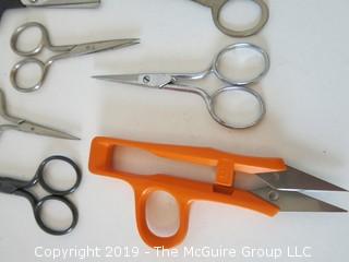 Collection of craft and sewing scissors