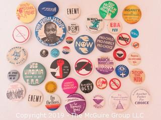 Collection of Political Movement Buttons - all believed to be original