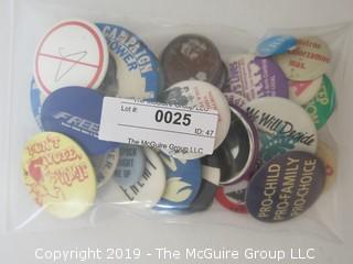 Collection of Political Movement Buttons - all believed to be original