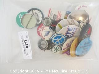 Collection of Political Movement Buttons - all believed to be originals