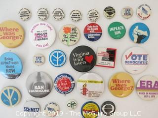 Collection of Political Movement Buttons - all believed to be originals