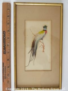 Framed perching bird; original work of art under glass